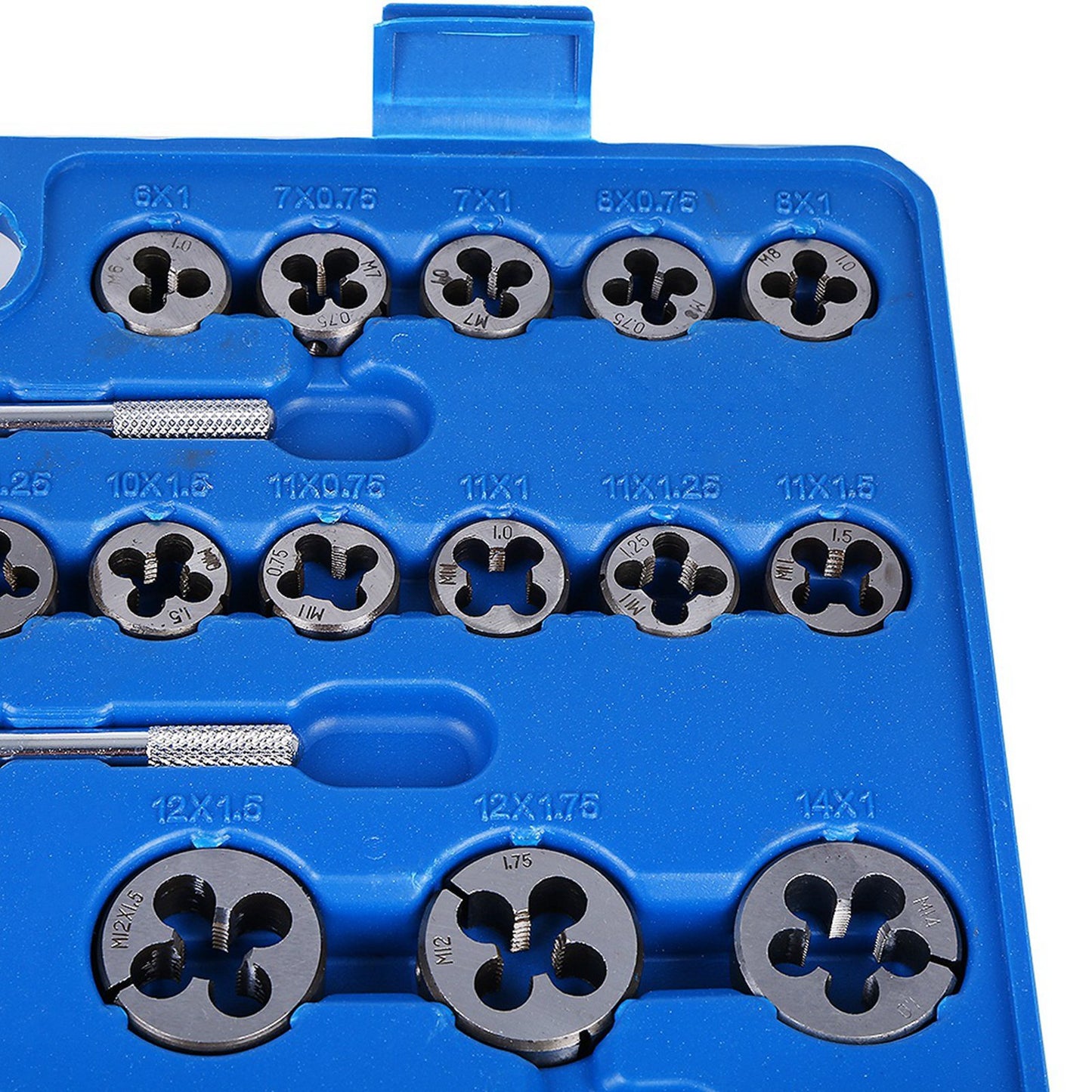 110pcs/set M2‑M18 Screw Nut Thread Taps Dies With Wrench Handle Heavy Duty Hand Tool Kit