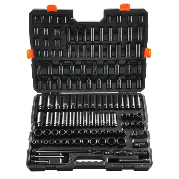 VEVOR Impact Sockets Set 130PCS 6-Point  Drive Bit Ratchet Tool Kit