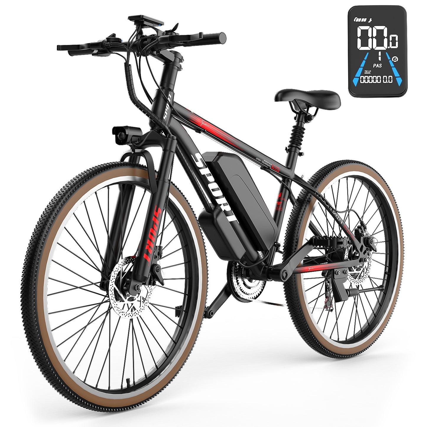 Electric Bike For Adults, 500W Motor, 22mph 45miles Range Electric Mountain Bike, 360Wh Removable Battery, 26in Tires E Bikes For Adults Commuting Outdoor, Professional 7-Speed