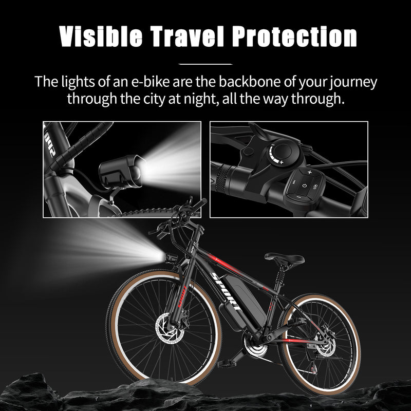 Electric Bike For Adults, 500W Motor, 22mph 45miles Range Electric Mountain Bike, 360Wh Removable Battery, 26in Tires E Bikes For Adults Commuting Outdoor, Professional 7-Speed
