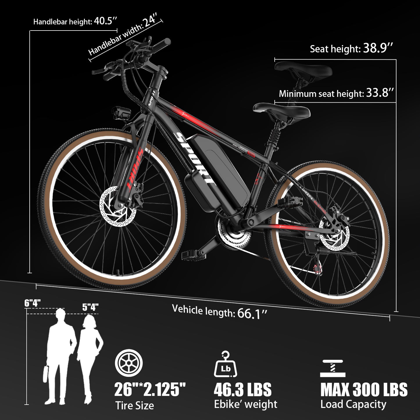 Electric Bike For Adults, 500W Motor, 22mph 45miles Range Electric Mountain Bike, 360Wh Removable Battery, 26in Tires E Bikes For Adults Commuting Outdoor, Professional 7-Speed