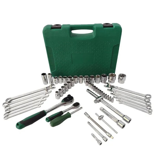 61-Piece Mechanics Tool Set, Socket Tool Set - Including Ratchet Set Metric Drive Socket Wrenches Set, For Auto Repair Machine Repair