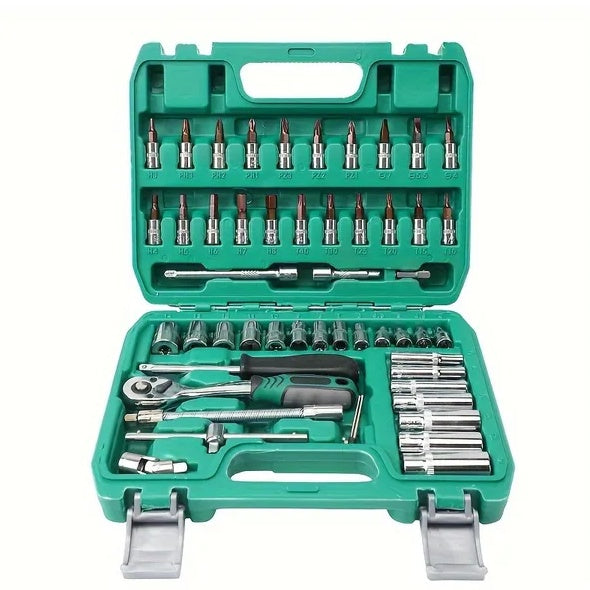 53pcs Set Car Repair Kit Tools, Car Repair Machine Repair Quick Ratchet Wrench, And Car Repair Tools