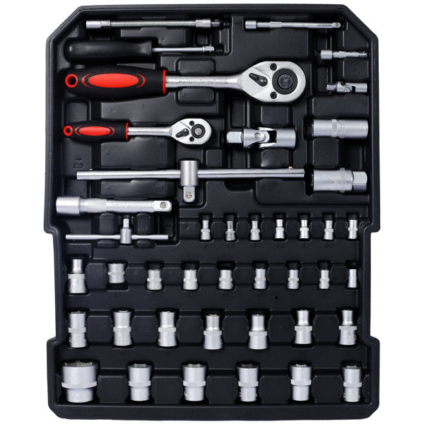 969 Piece Men's Home Repair Tool Set, Tool Box Organizer With 4 Drawers, Universal Household Tool Set With Rolling Tool Box