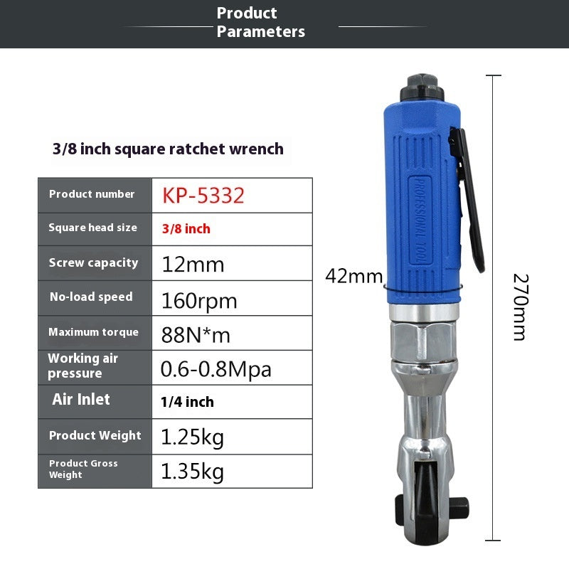 Pneumatic Ratchet Wrench 90 Degree L Right Angle