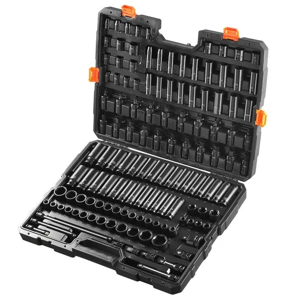 VEVOR Impact Sockets Set 130PCS 6-Point  Drive Bit Ratchet Tool Kit