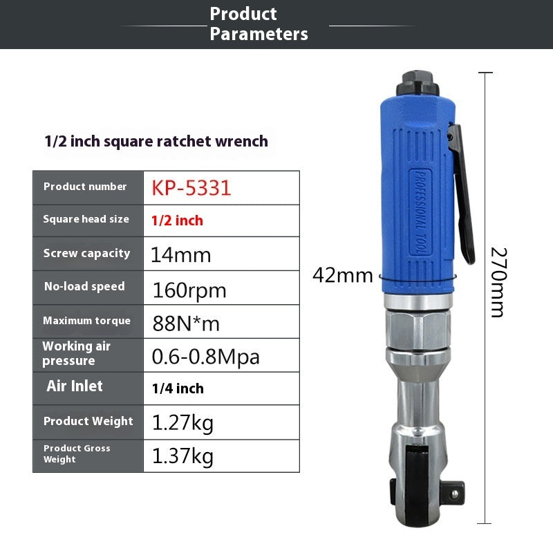 Pneumatic Ratchet Wrench 90 Degree L Right Angle