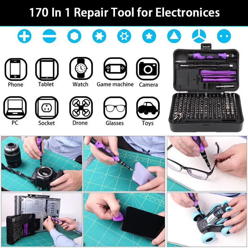 170 In 1 Precision Screwdriver Set Repair Tool Kit For Laptop Computer PC Phone